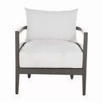Santa Barbara Lounge chair front view with white cushions and slate gray frame