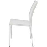 Side profile of the Sienna Upholstered Dining Chair highlighting the curved backrest and seat depth