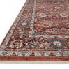 Close-up angled view of Samra Brick / Multi Rug highlighting texture and fringe detail