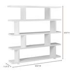 Miri Large Shelf dimensions diagram showing 63 inches wide, 63 inches high, and 11 inches deep in white finish