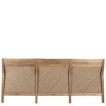 Back view of sofa emphasizing woven herringbone pattern on back panels