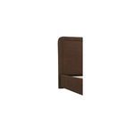 Close-up of Simon Storage Bed corner highlighting brown upholstery and rounded headboard edge