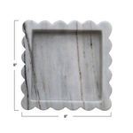 Product Image 7 for Square Mélange Scalloped Marble Tray, Grey from Creative Co-Op