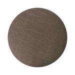 Overhead view showing circular ottoman top with consistent brown woven fabric