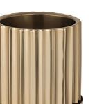 Close-up of the gold ribbed textured finish on the cylindrical bucket