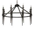 Blackthorn Chandelier front view showcasing the full circular frame and ten tapered spiked arms