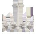 Donnybrook Chandelier front view showing uniform twine wrapping and delicate candle style fittings