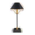 Daphne Black Table Lamp slim side profile showing tapered top of shade and thin black stem