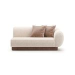 Front view highlighting the loveseat’s straight backrest and full front seat cushion in oatmeal fabric