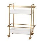 Product Image 2 for Kline Bar Cart in White and Gold from Elk Home