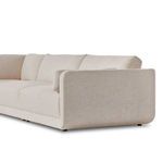 Toland sectional armrest viewed from rear angle showing clean lines and fabric texture