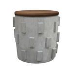 Product Image 1 for Lifestyle Concrete Stool Or Accent Table With Storage Under Natural Wood Top from Elk Home