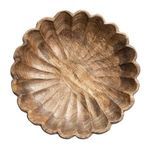 Product Image 4 for Boho Carved Wood Bowl with Scalloped Edge, Natural from Creative Co-Op