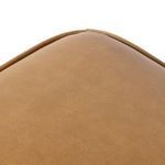 Top view highlighting taut leather upholstery with subtle natural grain