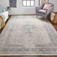 Product Image 9 for Marquette Taupe / Blue Traditional Area Rug - 5' x 7'2" from Feizy Rugs