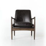 Product Image 11 for Braden Wood-Framed Black Leather Accent Chair from Four Hands