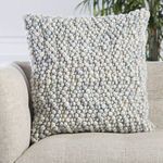 Product Image 8 for Kaz Textured Ivory/ Light Blue Throw Pillow 22 inch from Jaipur