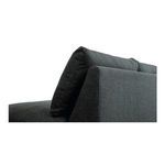 Close-up of top rear corner showing thick back cushion and clean stitching