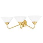 Product Image 1 for Kelsey 3-Light Modern Curved Aged Brass Bath Light from Mitzi