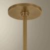 Detail of the patina brass ceiling mount and rod of the Flinders pendant