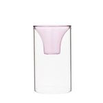 Product Image 1 for Glass Clear & Pink Candle Holder from BIDKHome