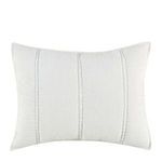 Flat front view highlighting large vertical channel stitching on cloud white sham