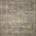 Overhead view of Layla rug showing full pattern and border with subtle moss and antique colors