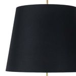 Close-up of black linen fabric texture on shade