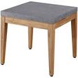 Chesapeake End Table viewed from a three-quarter angle showing tapered wood legs and stone top thickness