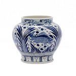 Product Image 1 for Blue & White Open Top Fish Jar from Legend of Asia