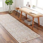 Product Image 1 for Revere Vintage-Inspired Hand-Knotted Medium Gray / Tan Rug - 2'6" x 8' from Surya