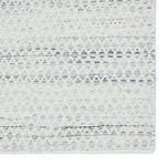 Close-up of rug edge and stitching highlighting pattern details at corner