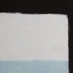 Close-up of textured black, white, and blue paint edges highlighting brush stroke details