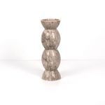 Another upright view of the tall Kivu candle holder emphasizing its smooth polished marble finish