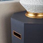Product Image 8 for Octavia Blue Lacquered Linen Geometric Side Table from Villa & House