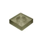 Miro glass catchall seen from a top angled view showing squared silhouette and subtle color undertones