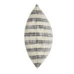 Side view showing pillow’s thickness and striped pattern extending around edges