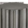 Top view of the Kanti Accent Table showing scalloped edge and smooth graphite finish