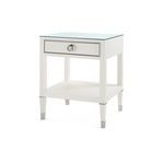 Product Image 1 for Morris 1-Drawer Side Table with Glass Top Sand White from Villa & House