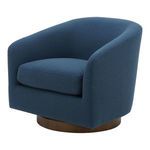 Right three-quarter side view of Oscy Swivel Chair with plush cushion and rounded backrest