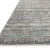 Low angle side view showing thin profile and fine texture of the rug's edge