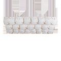 Oval chandelier viewed straight on showing rows of overlapping sand dollars