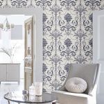 Product Image 2 for Laura Ashley Josette Off-White / Midnight Damask Wallpaper from Graham & Brown