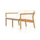 Kaplan Wooden Outdoor Sofa showing angled side profile with wooden armrest