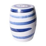 Product Image 2 for Blue & White Spin Brushstroke Garden Stool from Legend of Asia