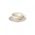Product Image 1 for Augusta Rim Ceramic Stoneware Tea Cup and Saucer, Set of 6 from Costa Nova