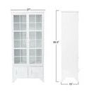 Oxford Glass Door Cabinet shown with front and side dimensions highlighting 27 wide, 60.5 tall, and 15 deep