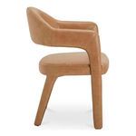 Side profile of Martens dining chair highlighting curved barrel back and leg design