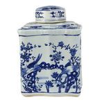 Product Image 3 for Blue & White Curved Tea Jar Bird Floral Design from Legend of Asia