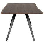 Top view focusing on plank layout and natural edge detailing on Vega Dining Bench